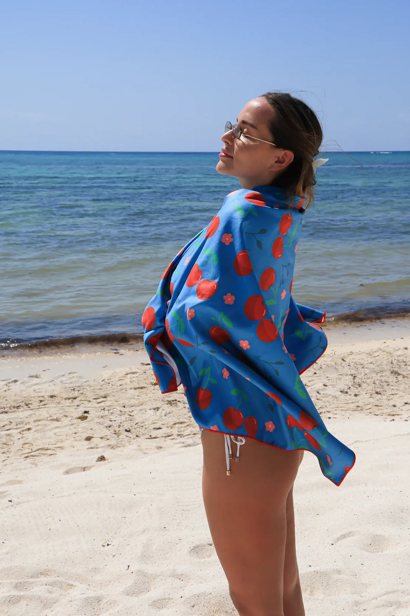 Cherry Beach Towel - Blue – My Secret Stash