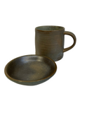 Stoneware Mug Snackplate Green