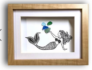 Sea Glass Art - Mermaid Horizantal