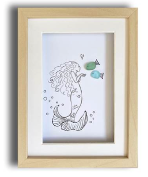 Sea Glass Art - Mermaid Vertical